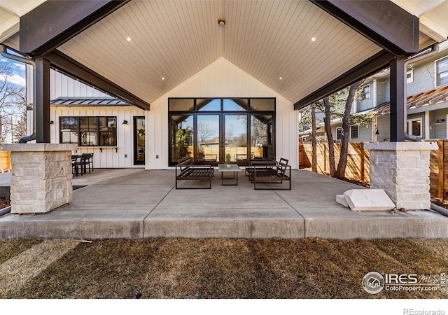 view of patio / terrace featuring an outdoor hangout area