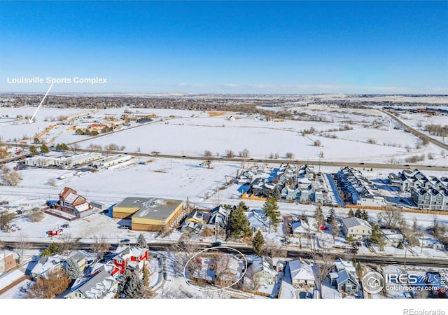 view of snowy aerial view