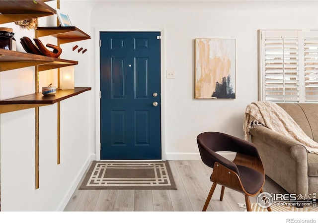 foyer featuring light hardwood / wood-style floors