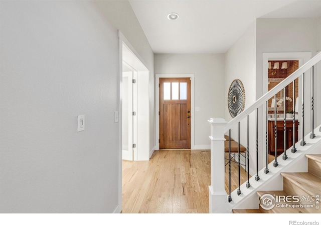 entryway featuring light wood-type flooring