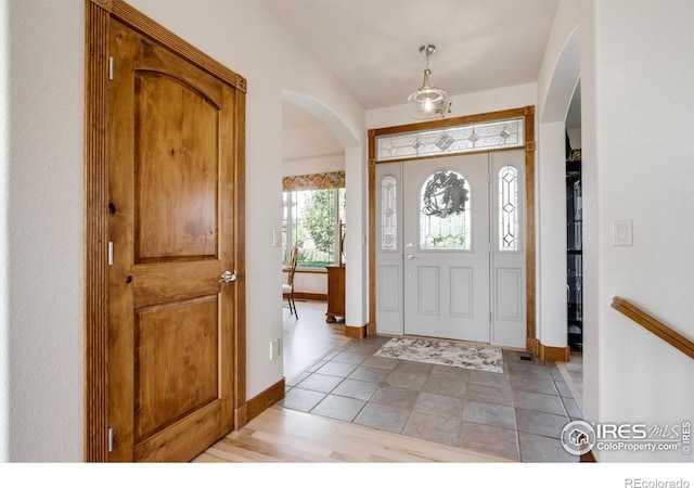 view of tiled entrance foyer