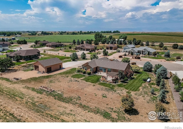 aerial view featuring a rural view