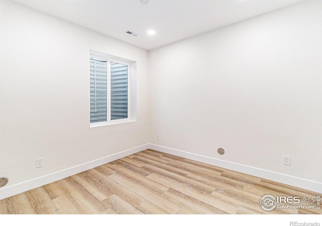 empty room featuring light wood-type flooring