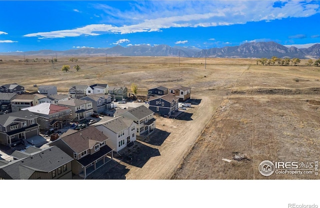 aerial view with a mountain view