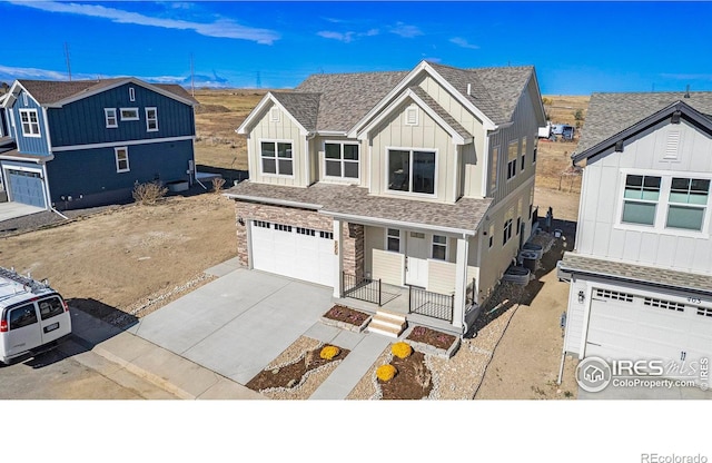 view of front facade with a garage