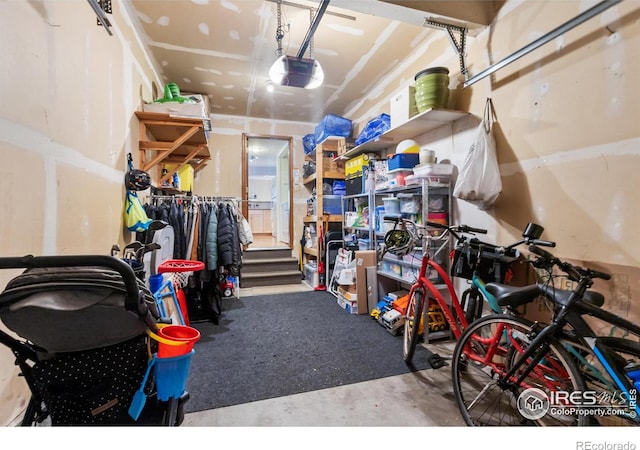 garage featuring a garage door opener