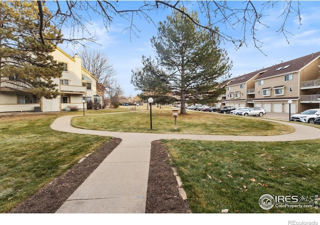 surrounding community featuring a lawn