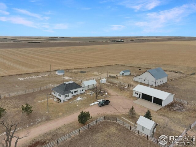 aerial view with a rural view