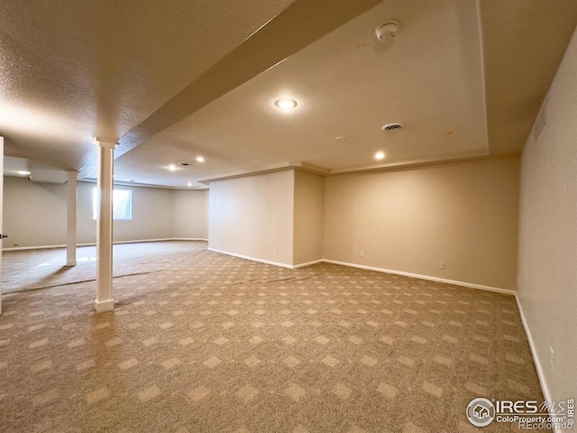 basement featuring carpet floors