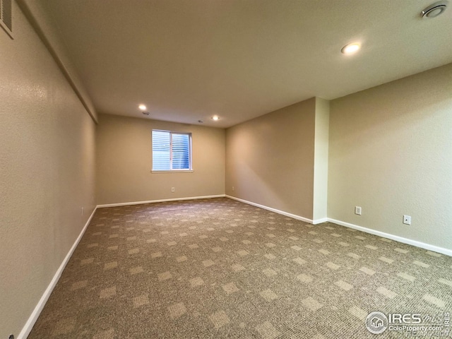 basement with carpet