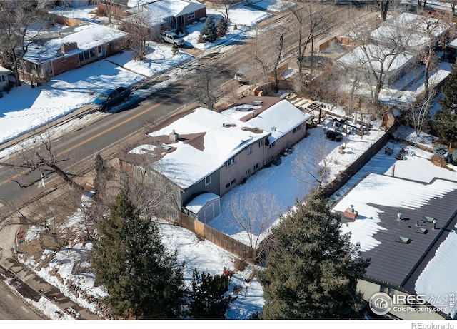 view of snowy aerial view