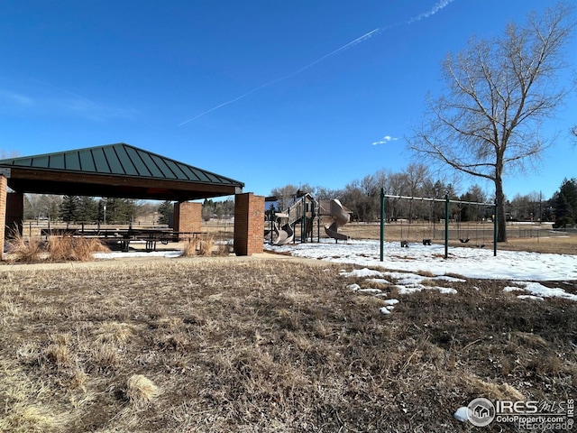 surrounding community with a gazebo and a playground