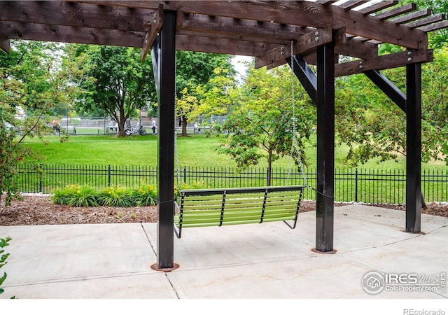 view of patio / terrace with a pergola