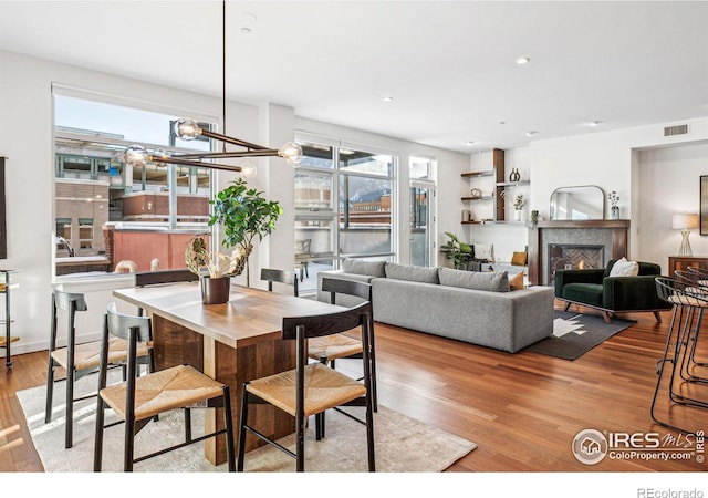 dining area featuring light hardwood / wood-style flooring