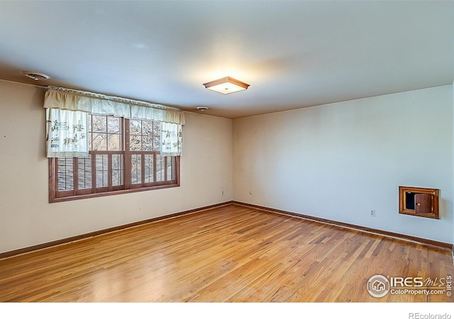 empty room featuring light wood-type flooring