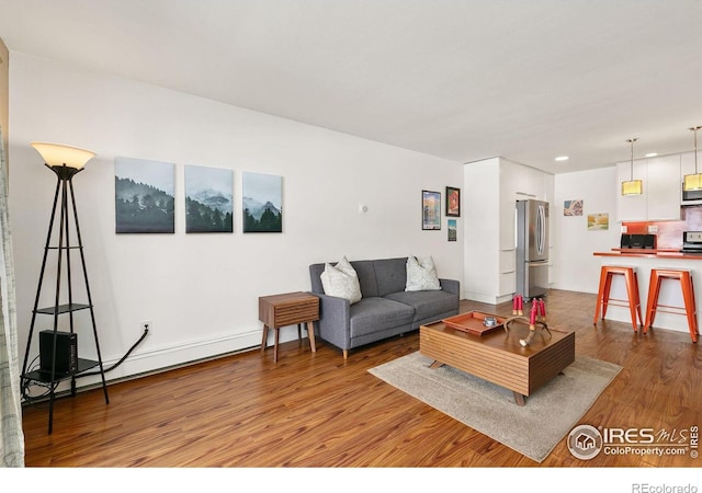 living room featuring hardwood / wood-style floors