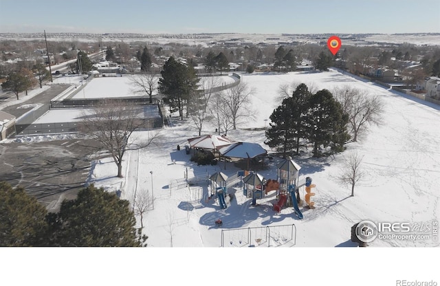 view of snowy aerial view