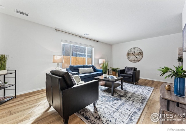 living room featuring light hardwood / wood-style floors