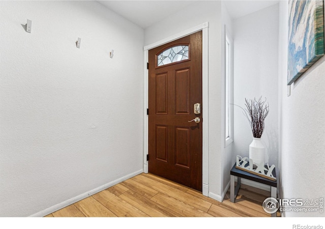 foyer with light hardwood / wood-style flooring