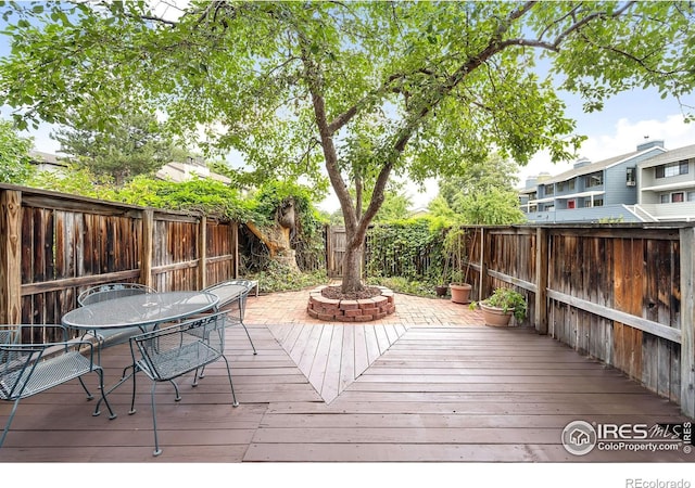 view of wooden deck