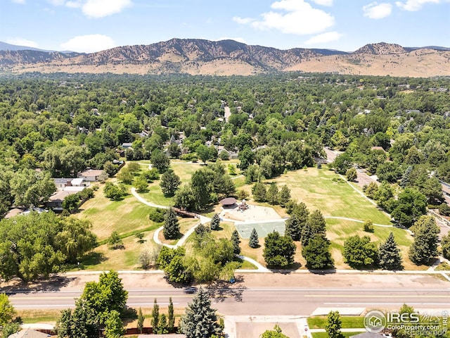 aerial view featuring a mountain view