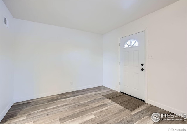 entrance foyer with light wood-type flooring