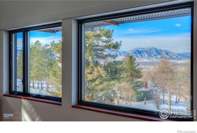 interior details with a mountain view