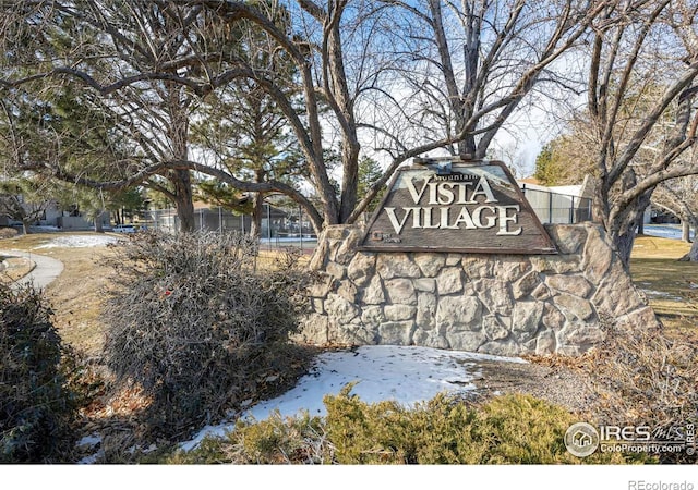 view of community sign