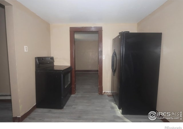 kitchen with black appliances