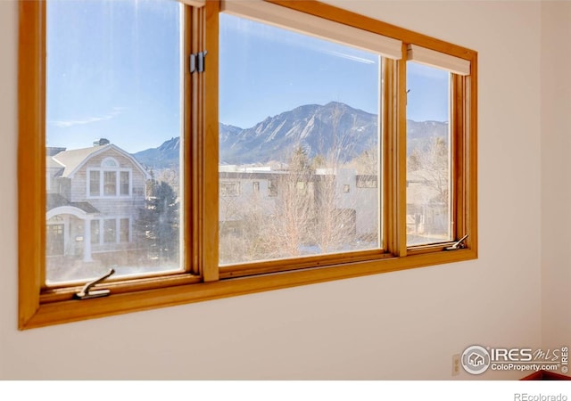 room details featuring a mountain view