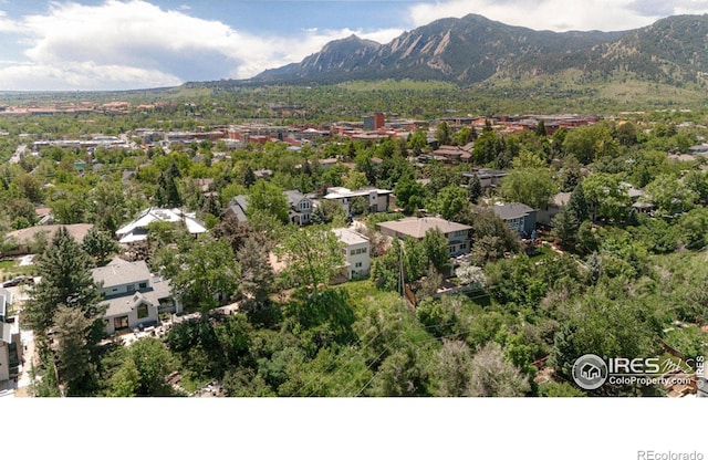 aerial view featuring a mountain view