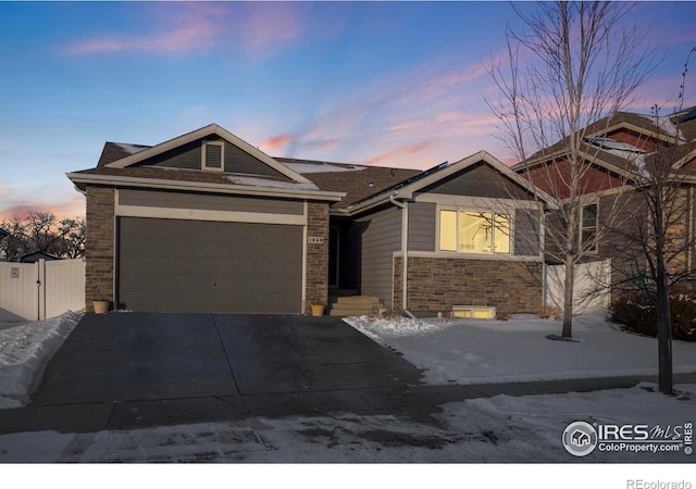 view of front of house featuring a garage