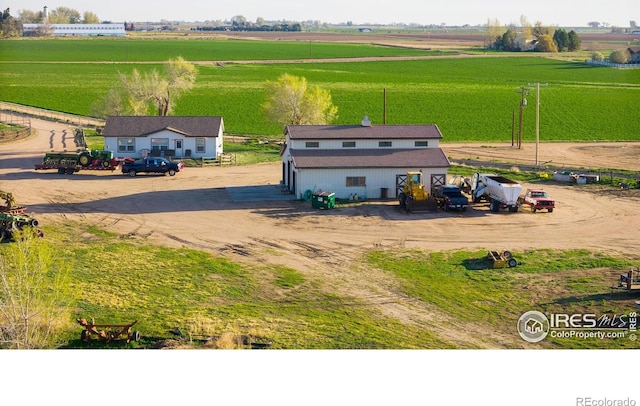 bird's eye view with a rural view