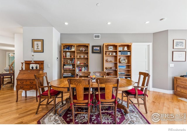 dining room featuring light wood-type flooring