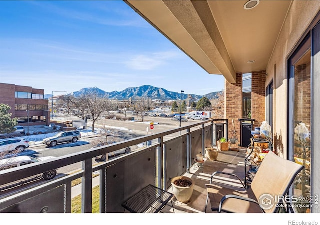 balcony with a mountain view