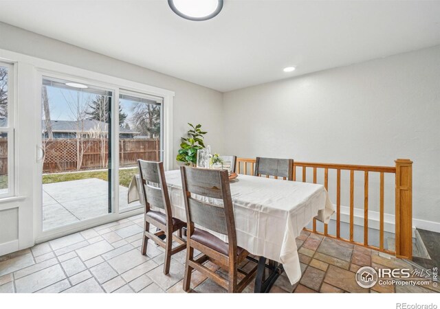 view of dining area