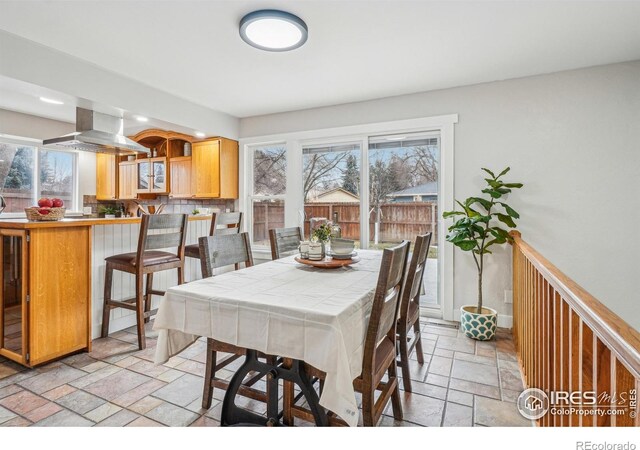 view of dining area