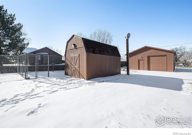 view of snow covered structure