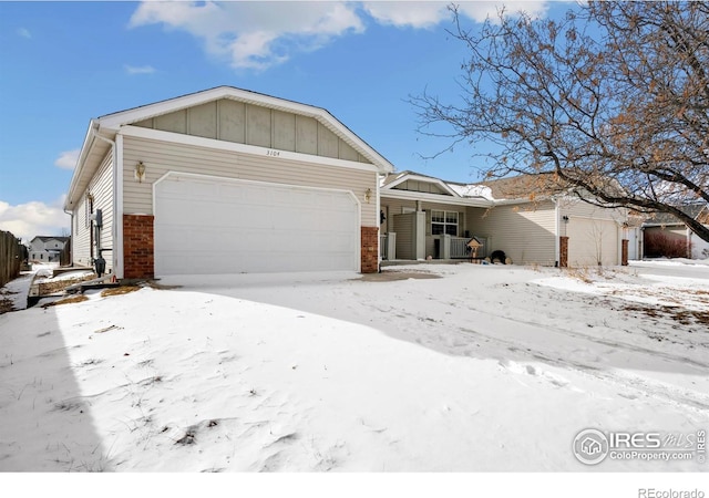 single story home featuring a garage