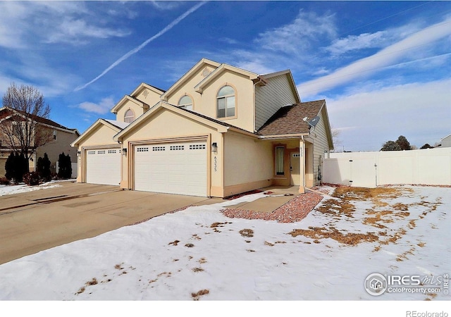 view of property featuring a garage