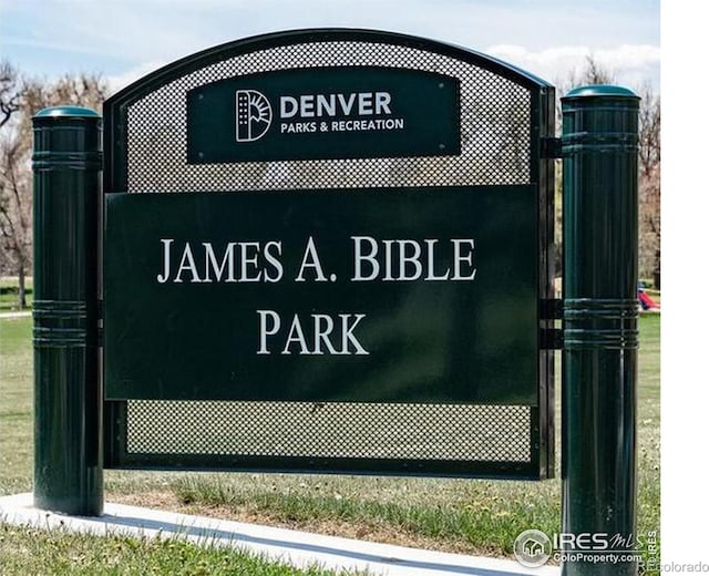 view of community sign