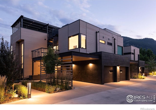 modern home featuring a garage