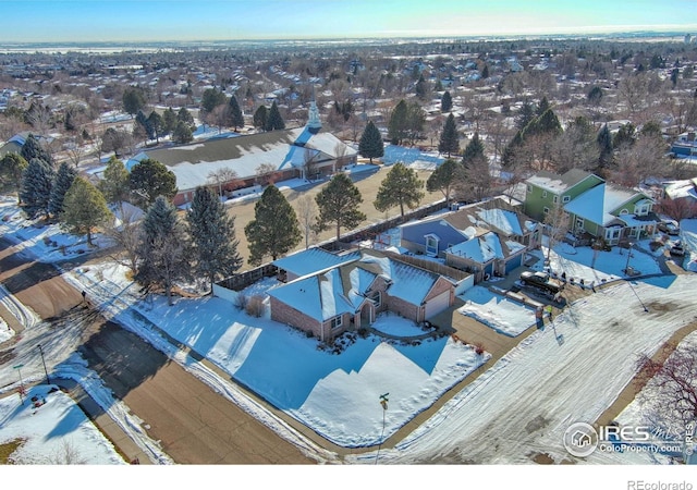 view of snowy aerial view