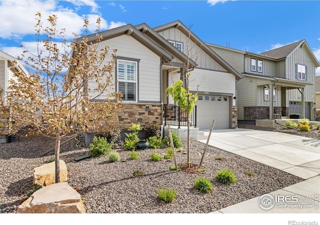 craftsman-style house with a garage