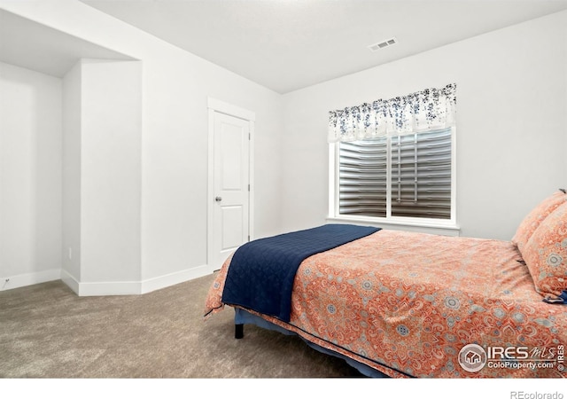 bedroom with carpet floors