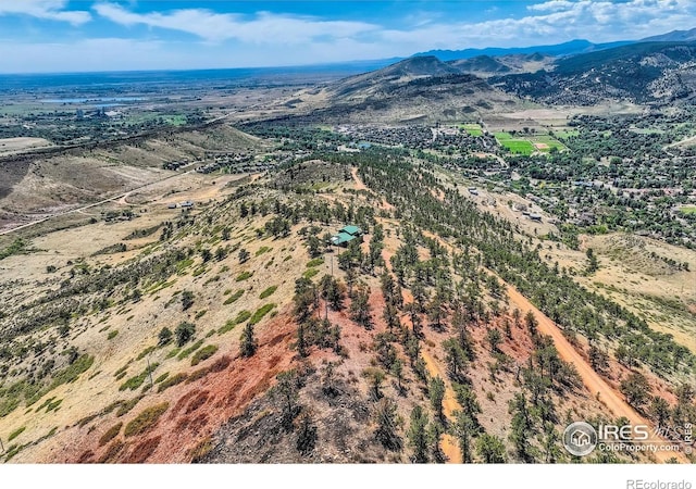 aerial view featuring a mountain view