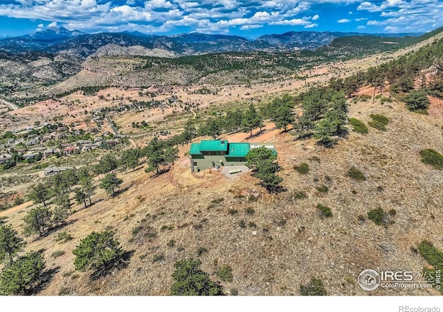 drone / aerial view with a mountain view