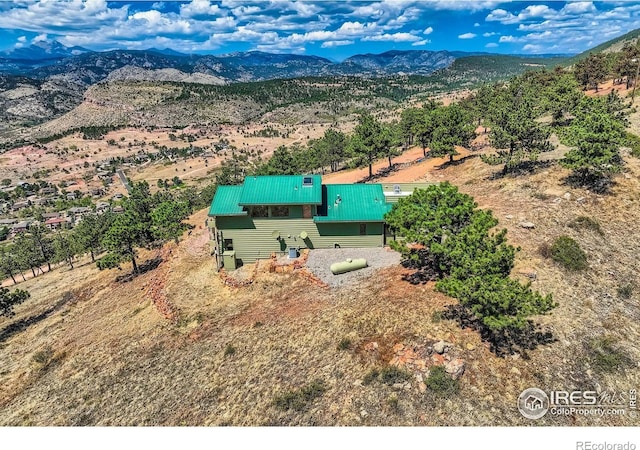 aerial view featuring a mountain view