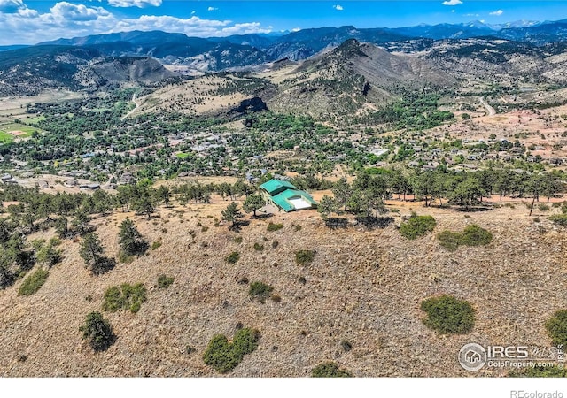 aerial view with a mountain view