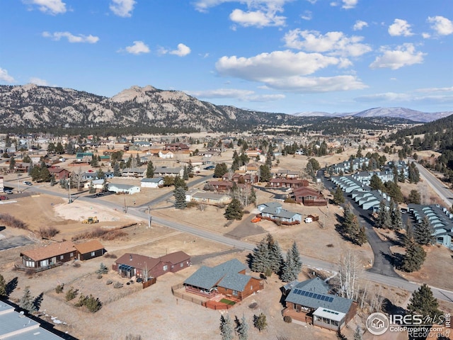 aerial view with a mountain view